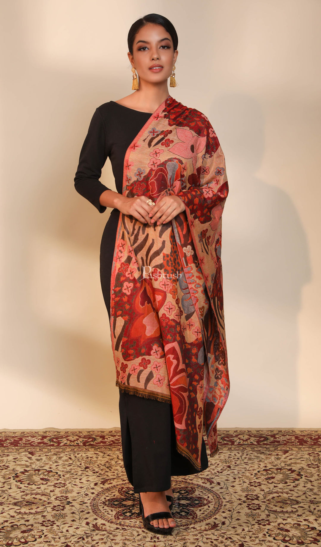 Pashtush India Womens Stoles and Scarves Scarf Pashtush women  stole, multi color