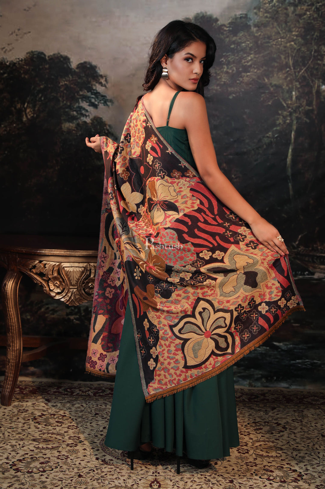 Pashtush India Womens Stoles and Scarves Scarf Pashtush women stole, multi color