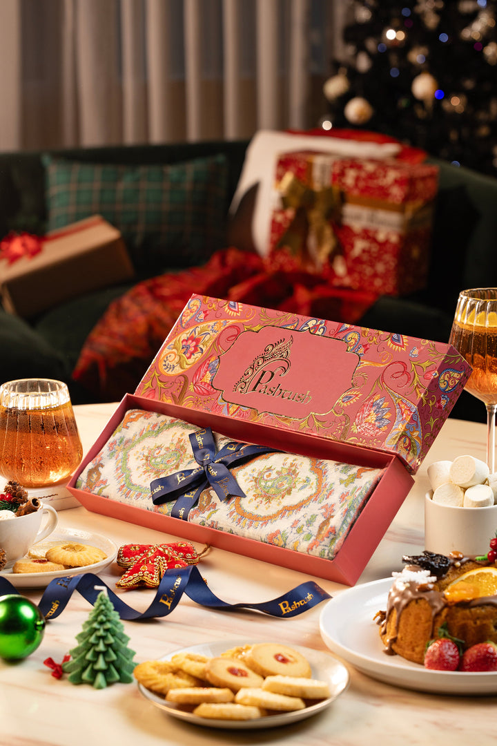 Pashtush India Gift Pack Pashtush Womens 100% Pure Wool Ethnic Stole, With Woolmark Certification