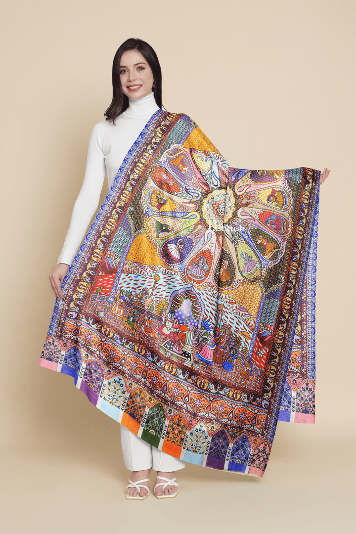 Pashtush India Womens Shawls Pashtush Womens 100% Pure Wool With Woolmark Certificate Shawl,  Design, Multicolour