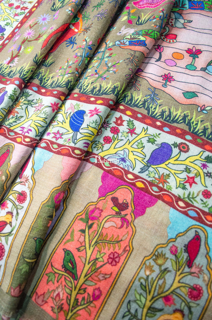 Pashtush India Womens Shawls Pashtush Womens 100% Pure Wool With Woolmark Certificate Shawl,  Design, Multicolour