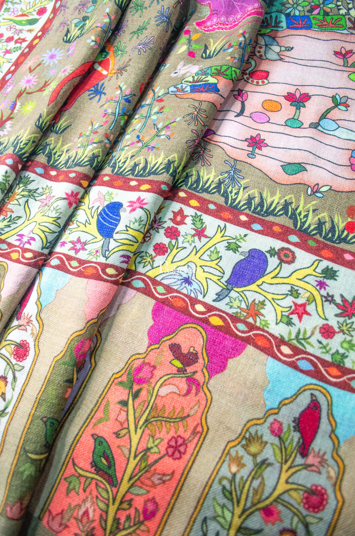 Pashtush India Womens Shawls Pashtush Womens 100% Pure Wool With Woolmark Certificate Shawl,  Design, Multicolour