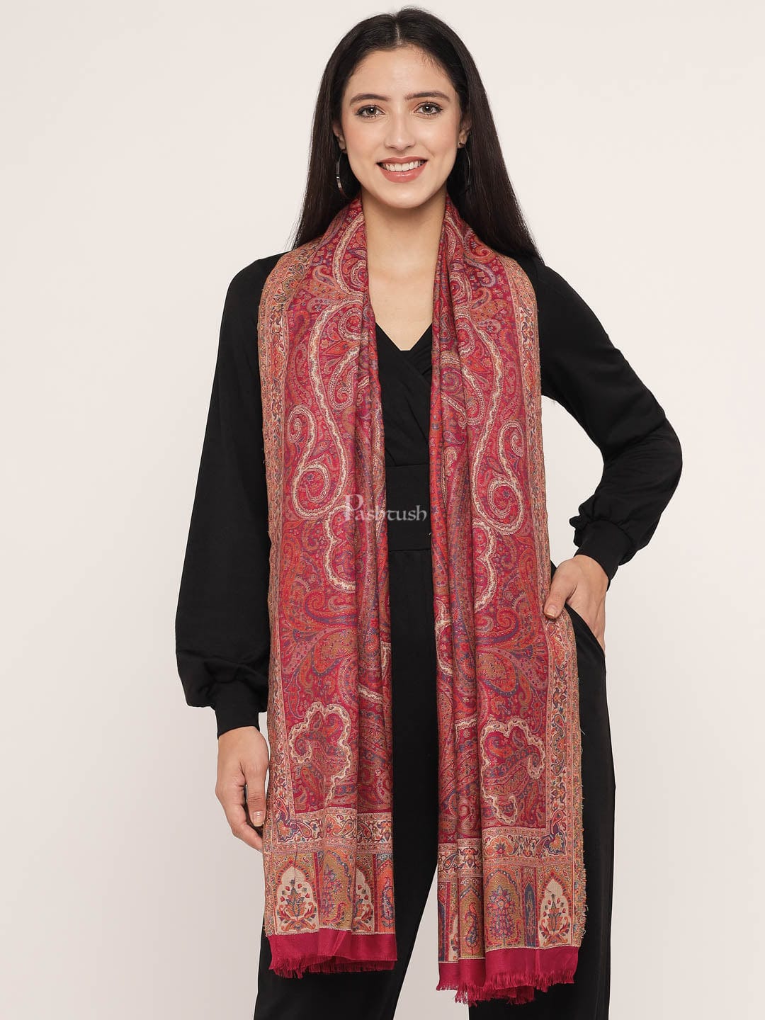 Pashtush India Womens Shawls Pashtush Womens Antique Heritage Design, Jamawar Stole