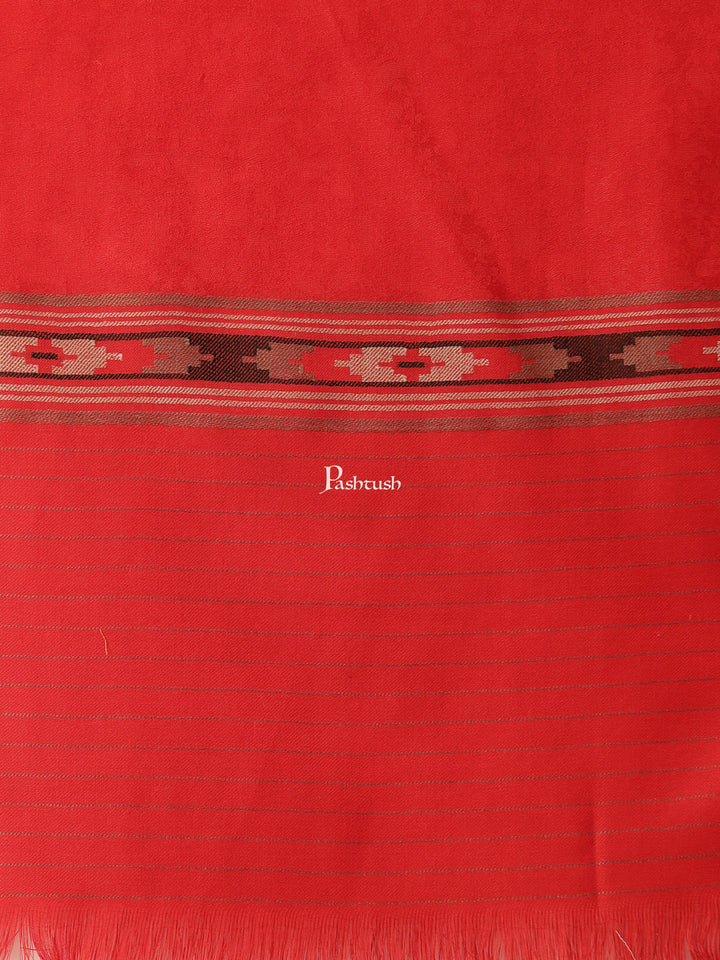 Pashtush India Womens Shawls Pashtush Womens Aztec Weave Shawl From Himachal, Red