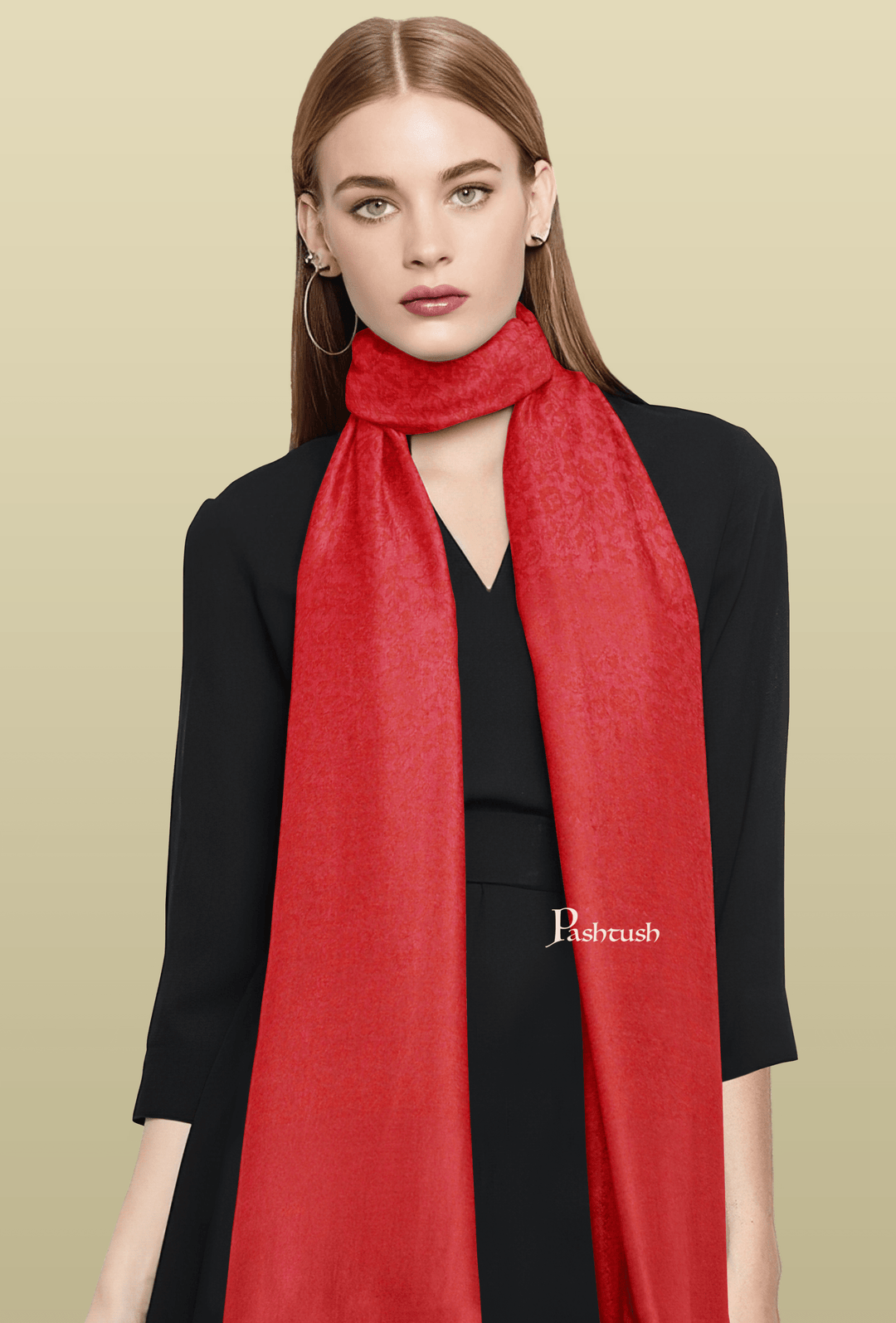 Pashtush India womens scarf and Stoles Pashtush Womens Bamboo Self Stole, Maroon