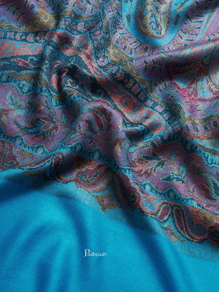 Pashtush India Womens Shawls Pashtush Womens Bamboo Shawl, Extra Soft Jamawar Paisley Design, Multicolour