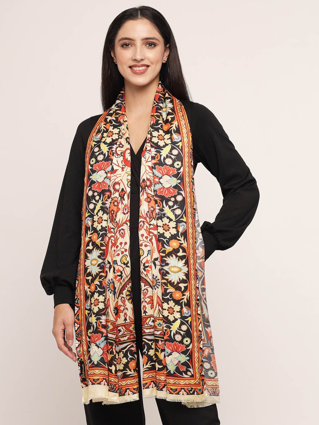 Pashtush India Womens Shawls Pashtush womens bamboo shawl, kalamkari printed design, Multicolour