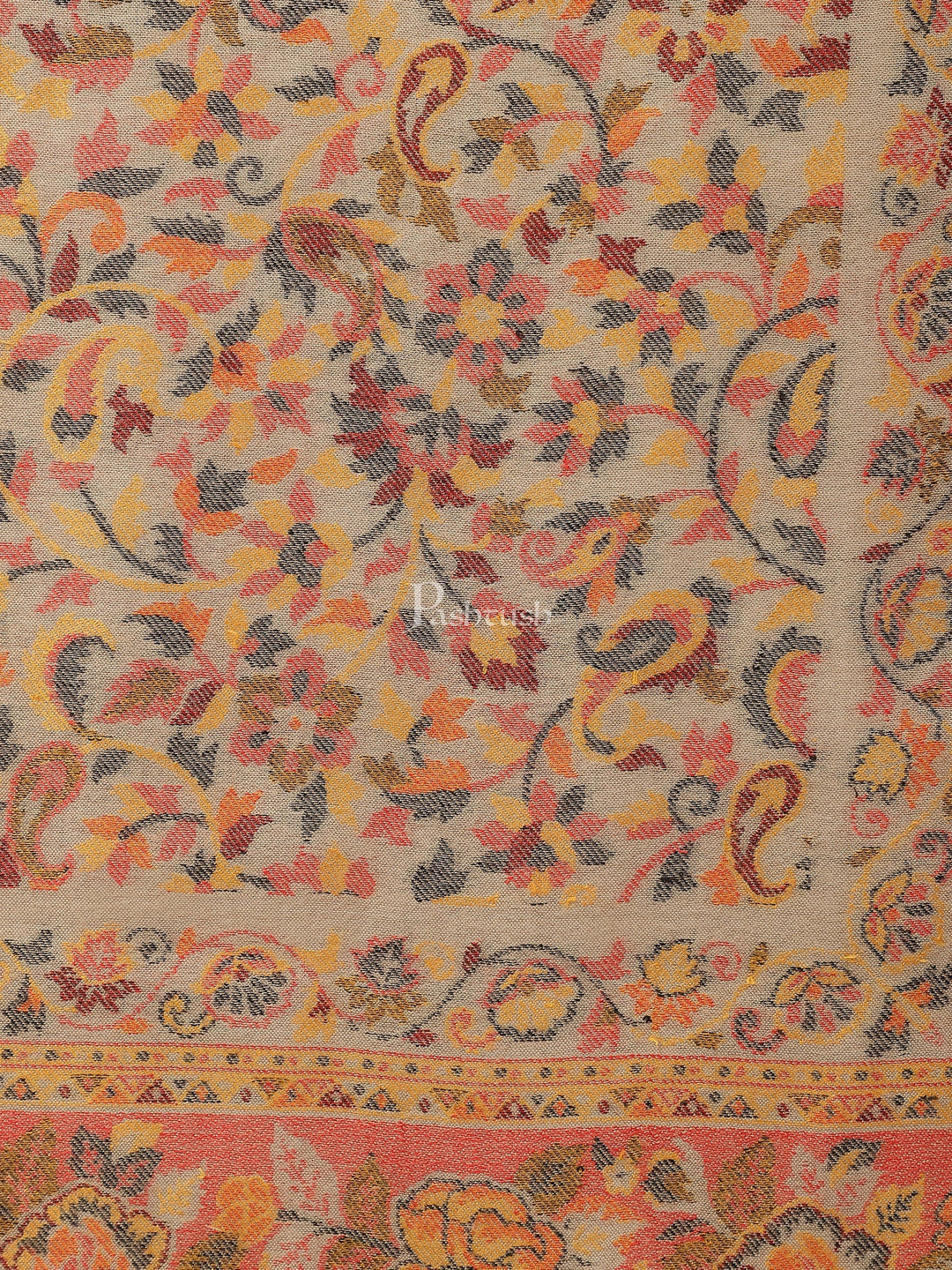 Pashtush India Womens Shawls Pashtush womens bamboo shawl Woven Ethnic Design, Beige