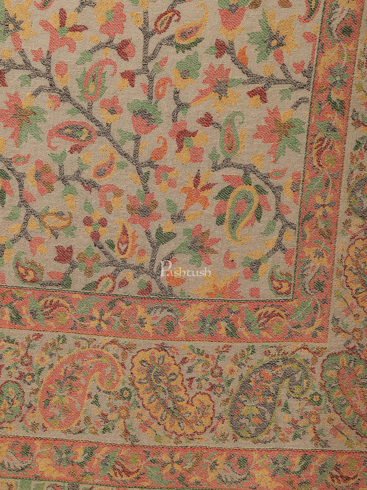 Pashtush India Womens Stoles and Scarves Scarf Pashtush womens Bamboo stole, ETHNIC design, Beige