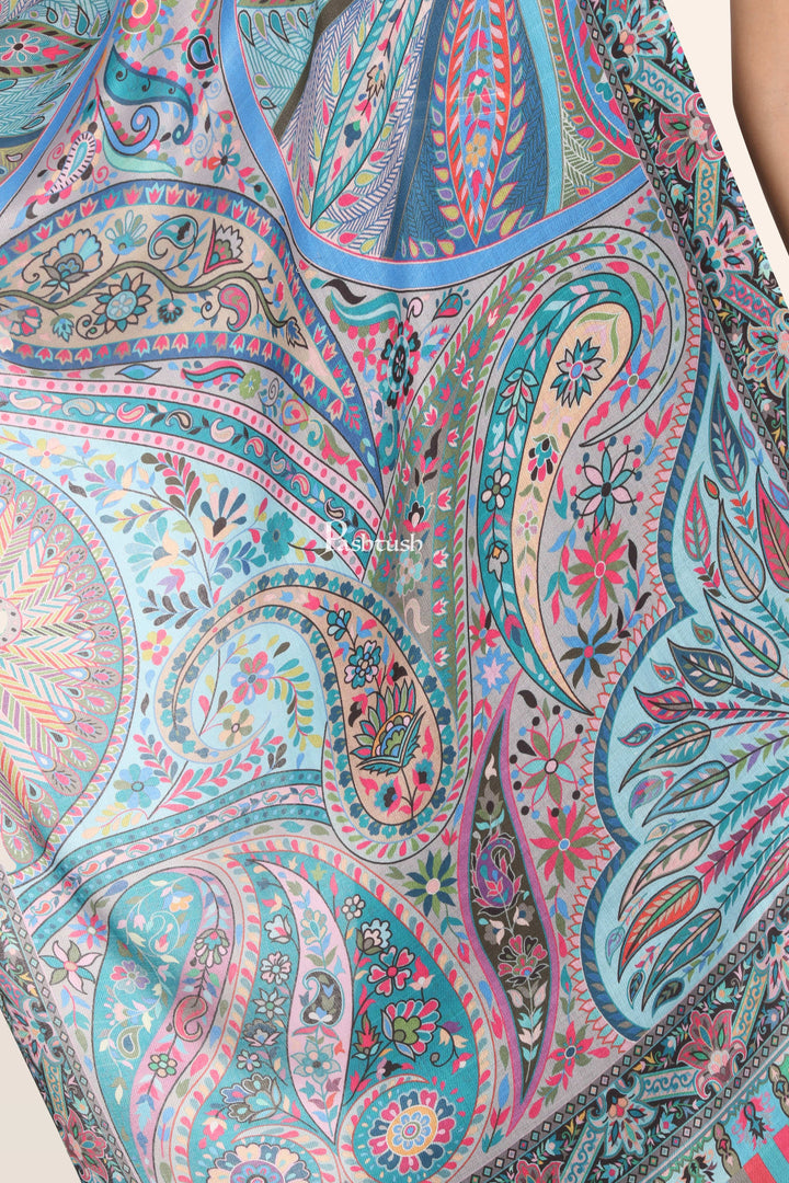 Pashtush India womens scarf and Stoles Pashtush Womens Bamboo Stole, Printed Paisleys Design, Multicolour