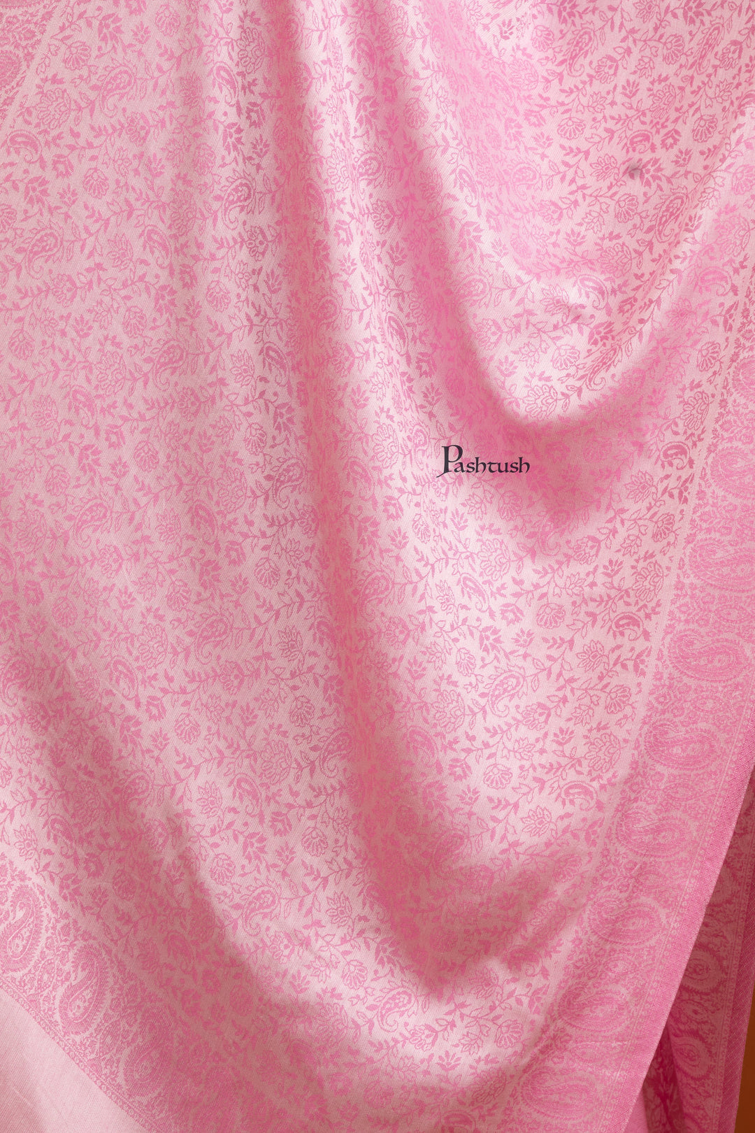 Pashtush India Womens Stoles and Scarves Scarf Pashtush Womens Bamboo Stole, Self Paisley Weave Reversible, Dark Pink