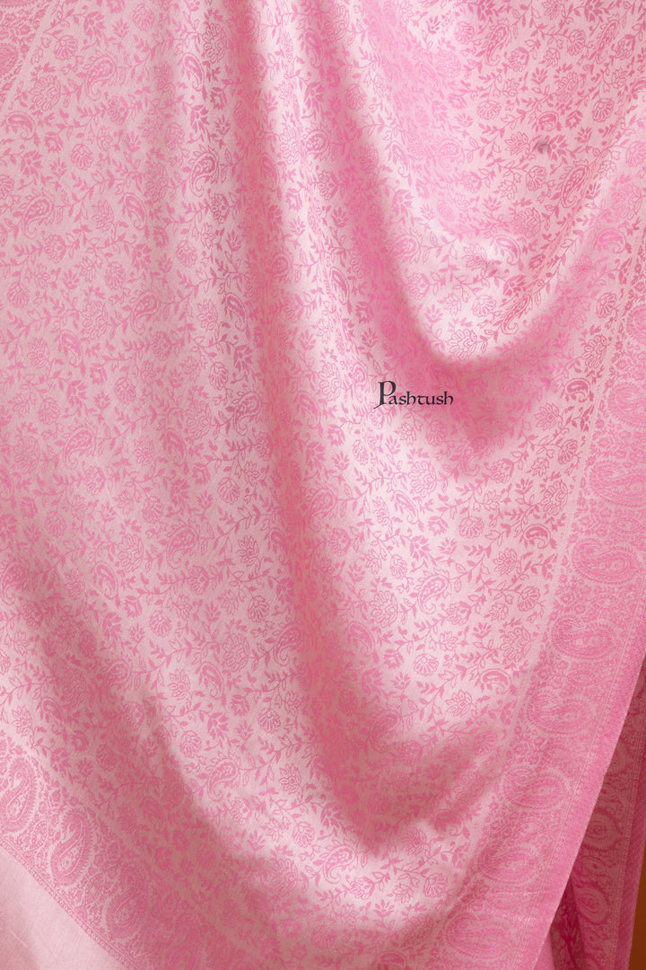 Pashtush India Womens Stoles and Scarves Scarf Pashtush Womens Bamboo Stole, Self Paisley Weave Reversible, Dark Pink