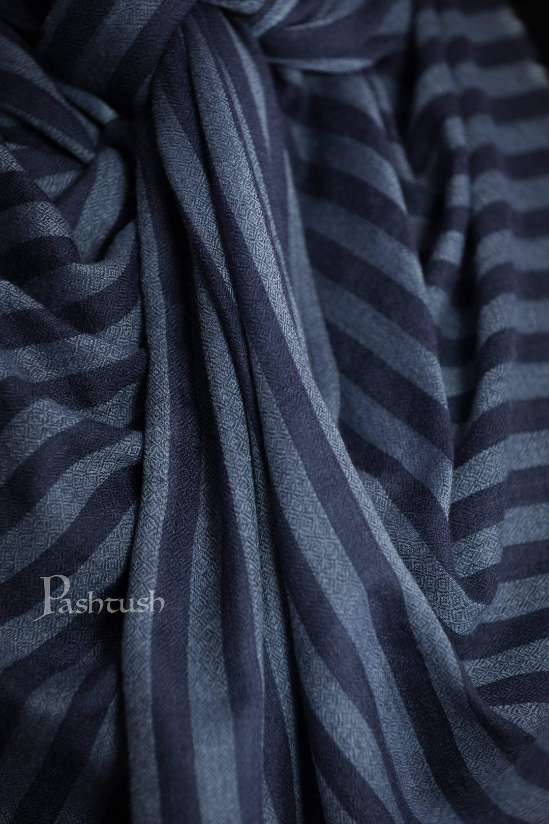 Pashtush Store Stole Pashtush Womens Cashmere and Wool Blended Scarf, Navy Blue