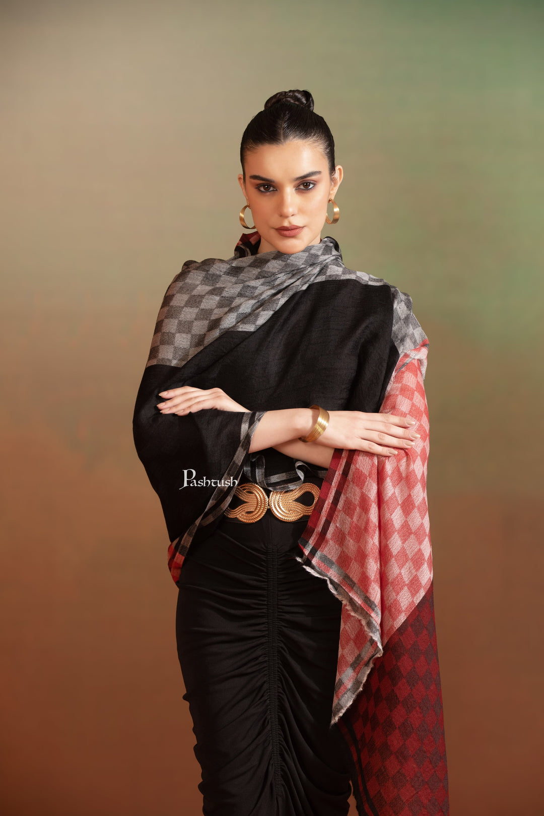 Pashtush India Womens Stoles and Scarves Scarf Pashtush Womens Cashmere Stole,  Design, Multicolour