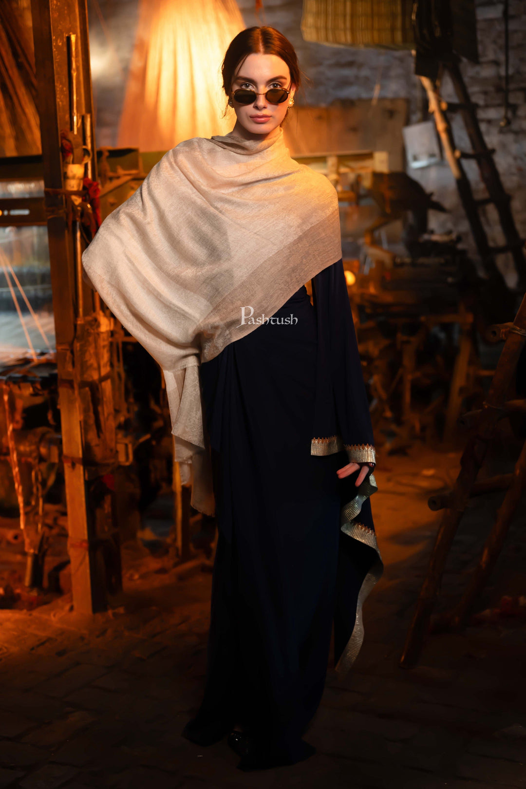 Pashtush India Womens Shawls Pashtush Womens Cashmere Stole, Ultra Soft, Warm, Light Weight Design, Multicolour