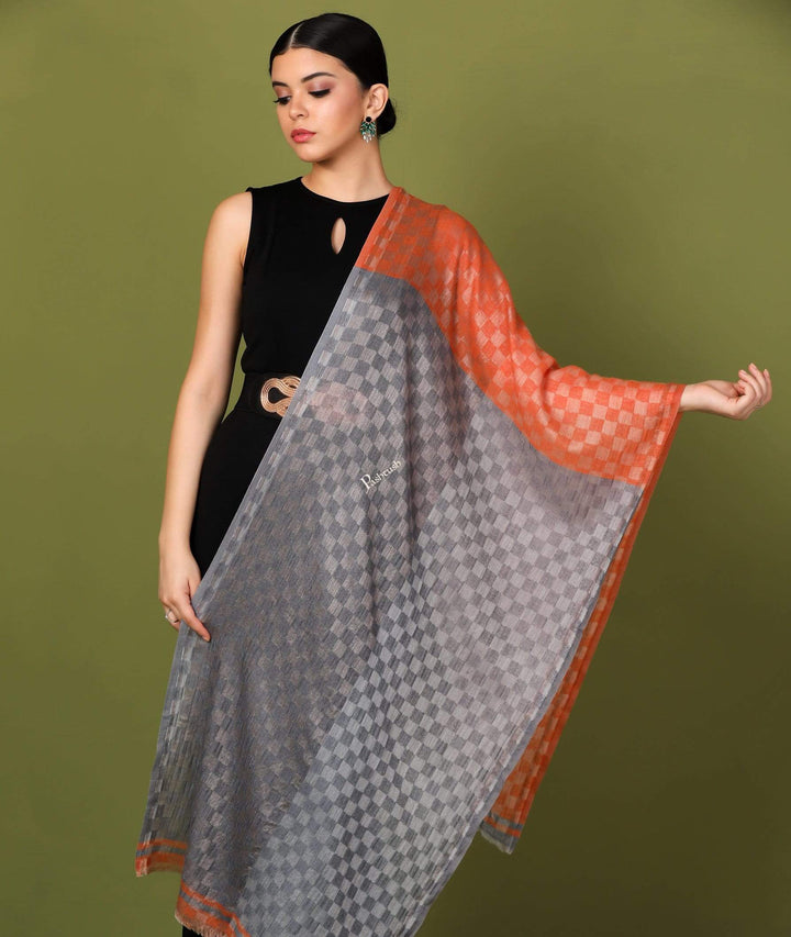 Pashtush Store Stole Pashtush Womens Cashmere Wool Scarf, Reversible Twin Coloured Scarf, Amber Skies