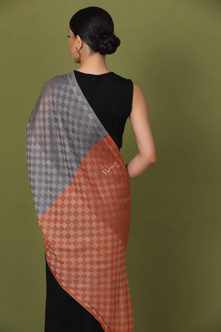 Pashtush Store Stole Pashtush Womens Cashmere Wool Scarf, Reversible Twin Coloured Scarf, Amber Skies