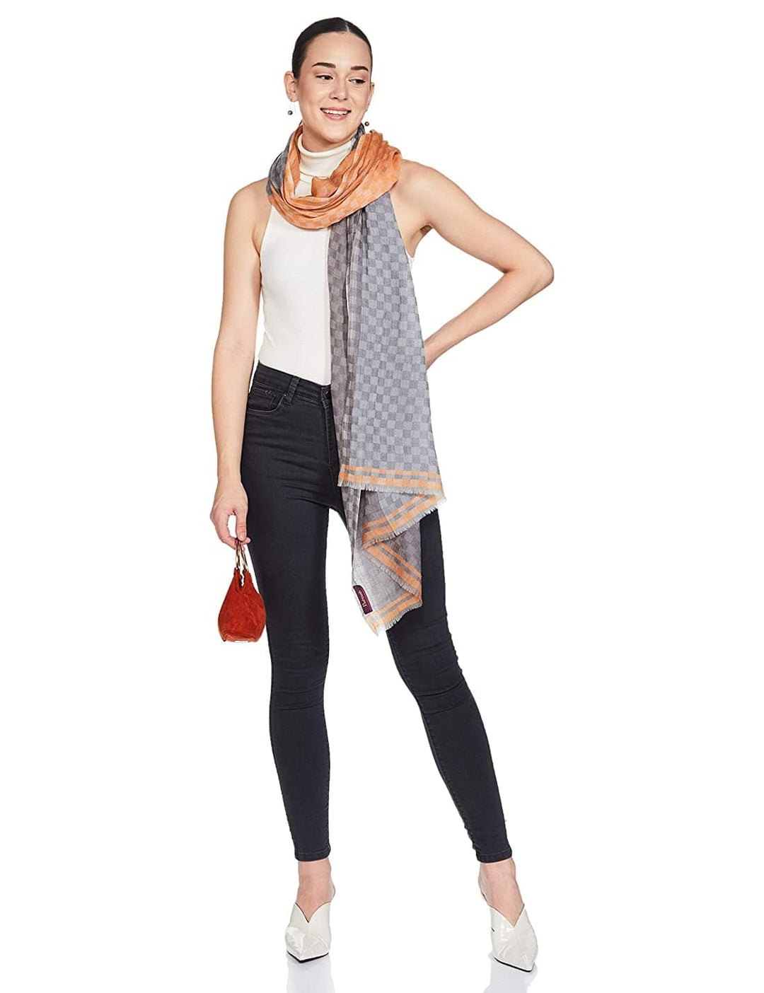 Pashtush India 70x200 Pashtush Womens Cashmere Wool Scarf, Reversible Twin Coloured Scarf, Amber Skies