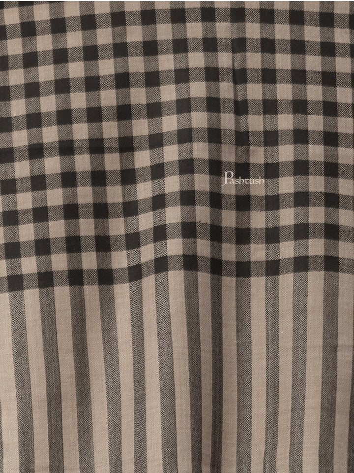 Pashtush India Womens Shawls Pashtush Womens Checkered Shawl, In Extra Soft Fine Wool, Large Size