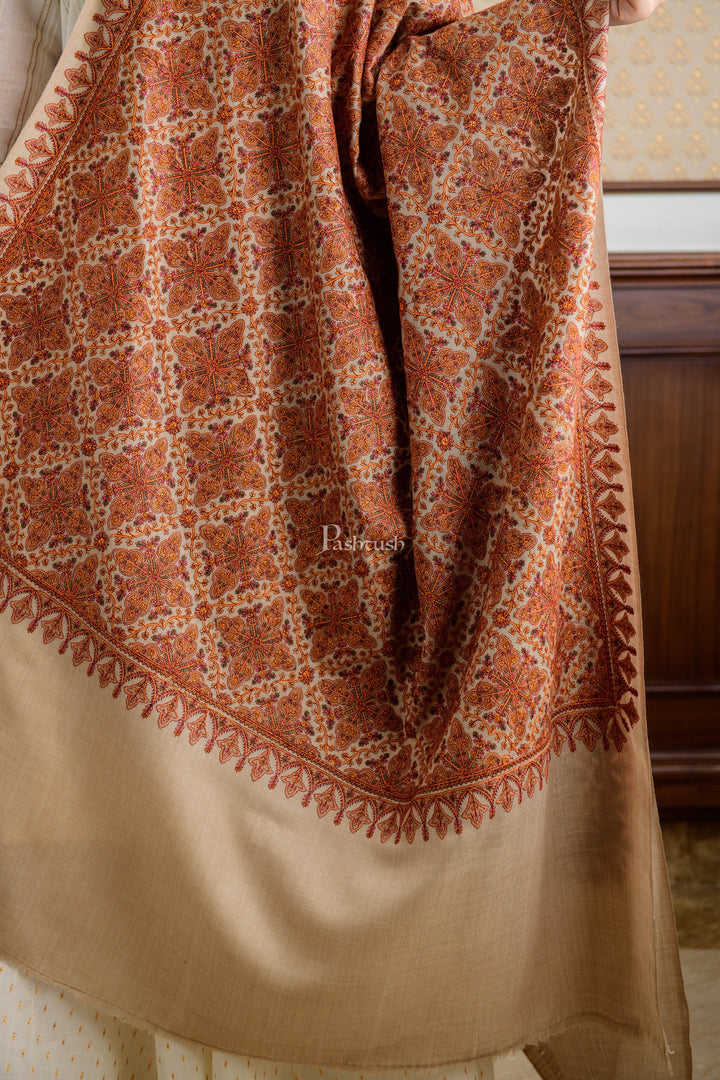 Pashtush India Womens Shawls Pashtush Womens Embroidery Jaal Jamawar Shawl, Intricate Heritage Collection