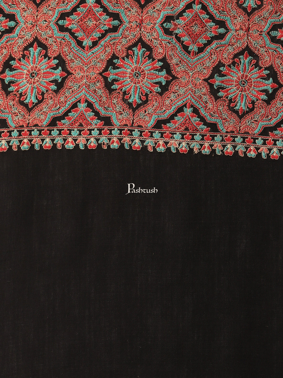 Pashtush India Womens Shawls Pashtush Womens Embroidery Shawl, Black