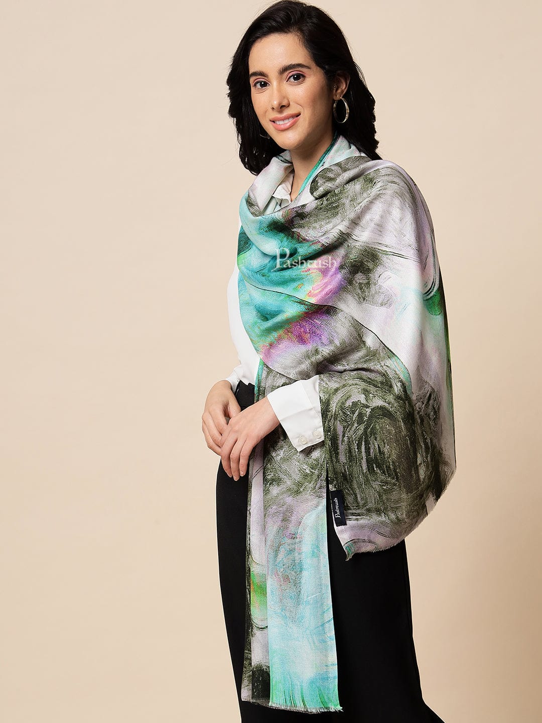 Pashtush India Womens Stoles and Scarves Scarf Pashtush Womens Extra Fine Soft Bamboo Stole, Multicolour