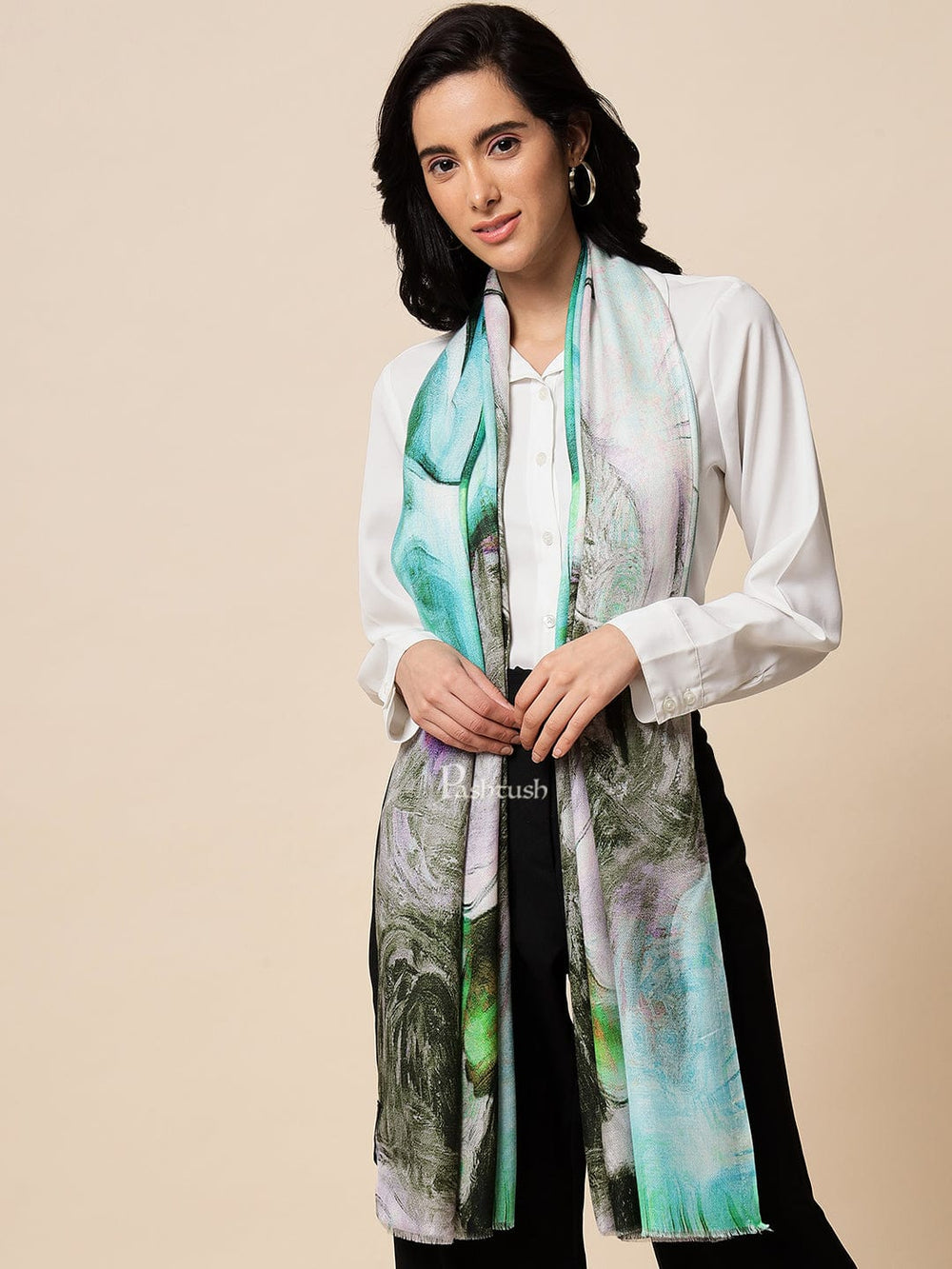 Pashtush India Womens Stoles and Scarves Scarf Pashtush Womens Extra Fine Soft Bamboo Stole, Multicolour