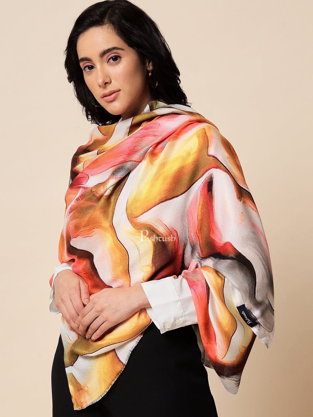 Pashtush India Womens Stoles and Scarves Scarf Pashtush Womens Extra Fine Soft Bamboo Stole, Multicolour