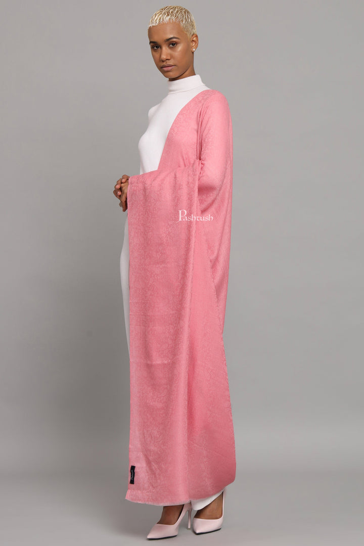 Pashtush India Womens Shawls Pashtush Womens Extra Fine Wool Shawl,  Design, Pink