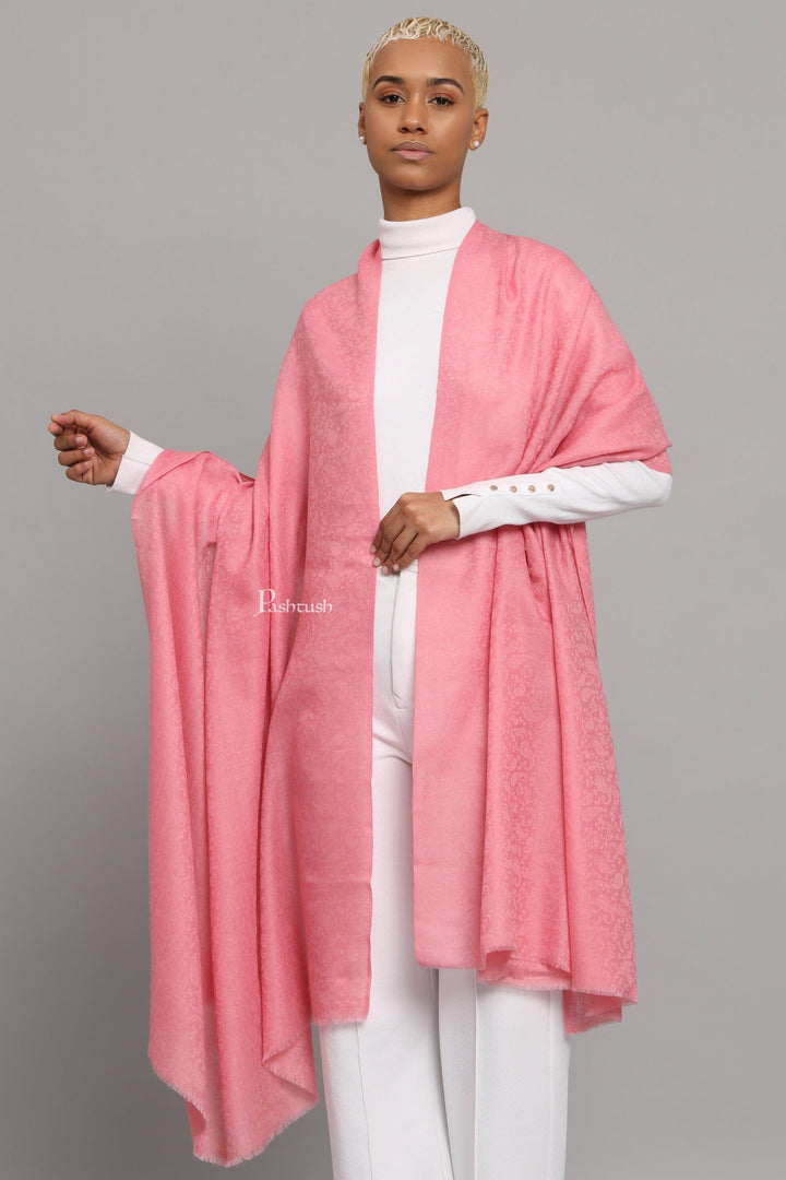 Pashtush India Womens Shawls Pashtush Womens Extra Fine Wool Shawl,  Design, Pink