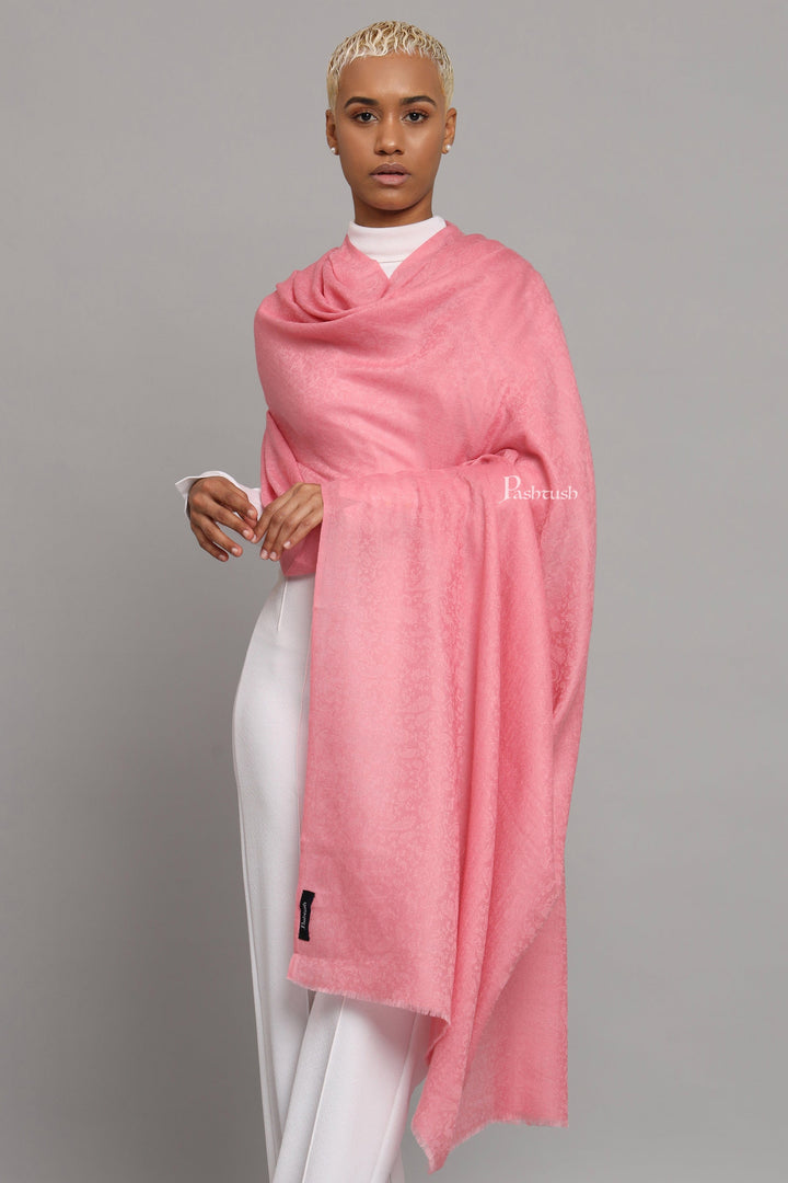 Pashtush India Womens Shawls Pashtush Womens Extra Fine Wool Shawl,  Design, Pink