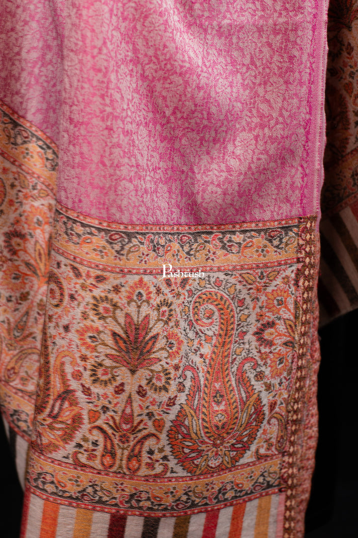 Pashtush India Womens Shawls Pashtush Womens Extra Fine Wool Shawl, Paisley Palla Design, Majenta