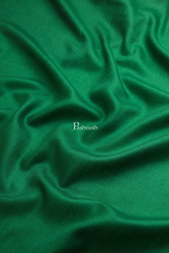 Pashtush India Womens Shawls Pashtush Womens Extra Fine Wool Shawl, Solid Bottle Green
