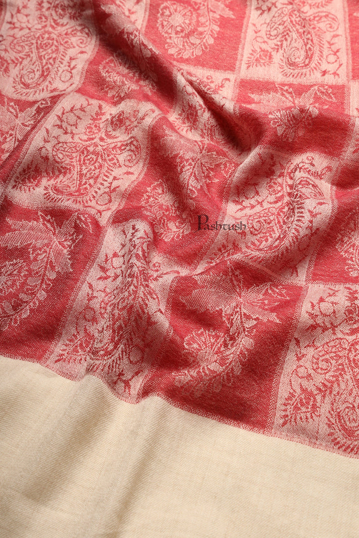Pashtush India Womens Stoles and Scarves Scarf Pashtush Womens Extra Fine Wool Stole,  Design, Maroon