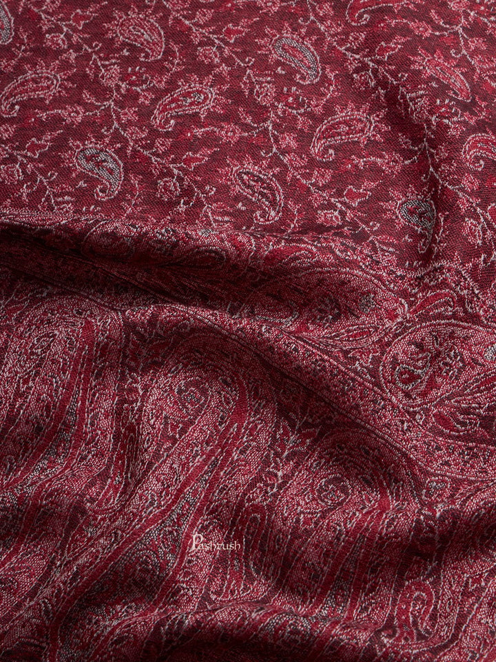 Pashtush India Womens Stoles and Scarves Scarf Pashtush Womens Extra Fine Wool Stole, Soft Paiseley  Design, Multicolour