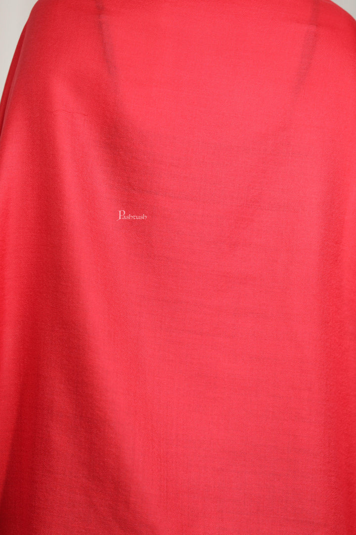 Pashtush India Womens Stoles Pashtush Womens Extra Fine Wool Stole, Solid Plain Design, Red