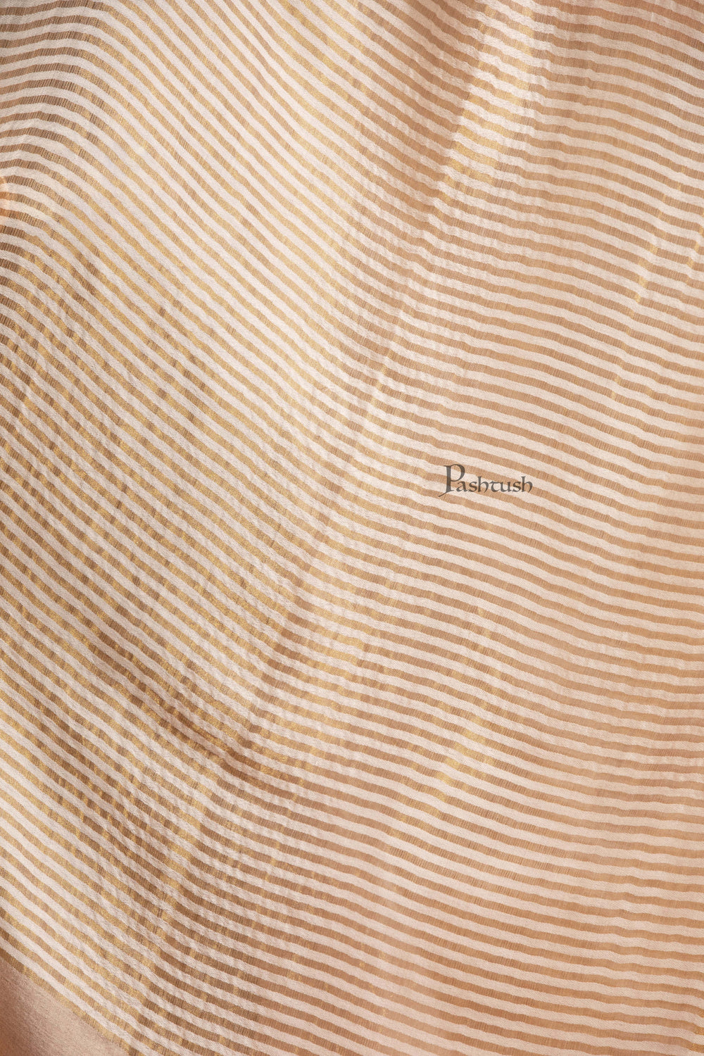 Pashtush India Womens Stoles and Scarves Scarf Pashtush Womens Extra Fine Wool Stole, Twilight Collection, Shimmery Weave Design, Beige