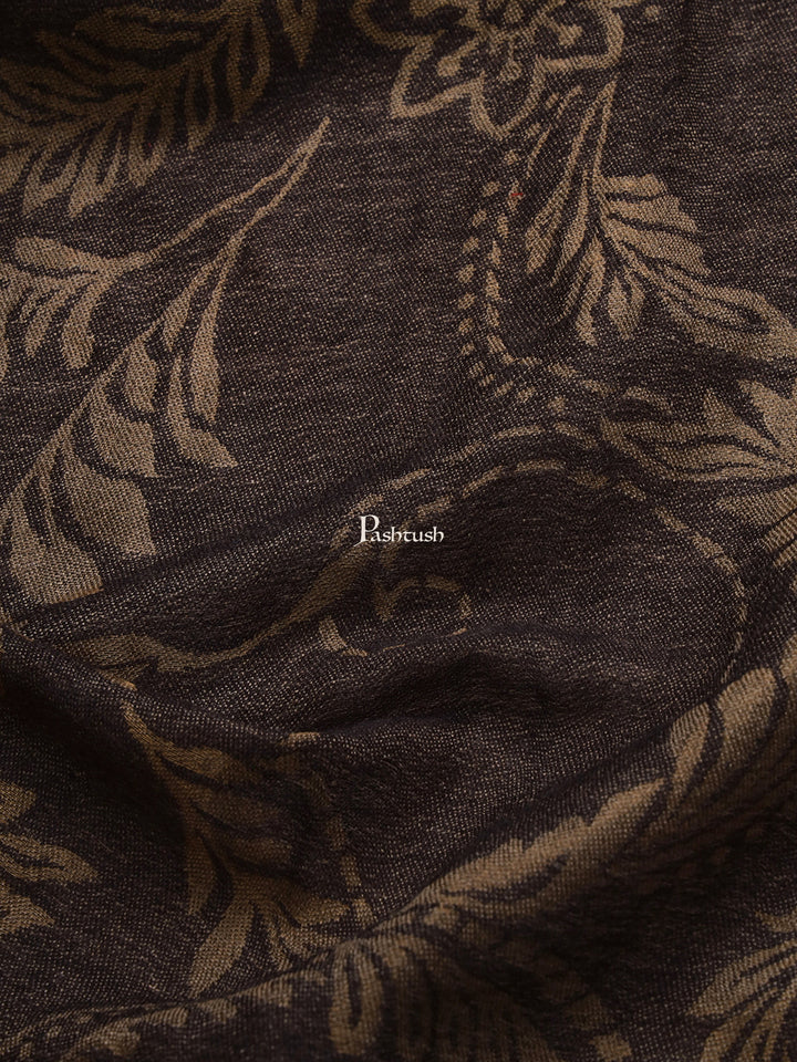 Pashtush India Womens Stoles and Scarves Scarf Pashtush Womens, Extra Fine Wool, Twilight Scarf, With Shimmery Metallic Zari Thread Weave Black