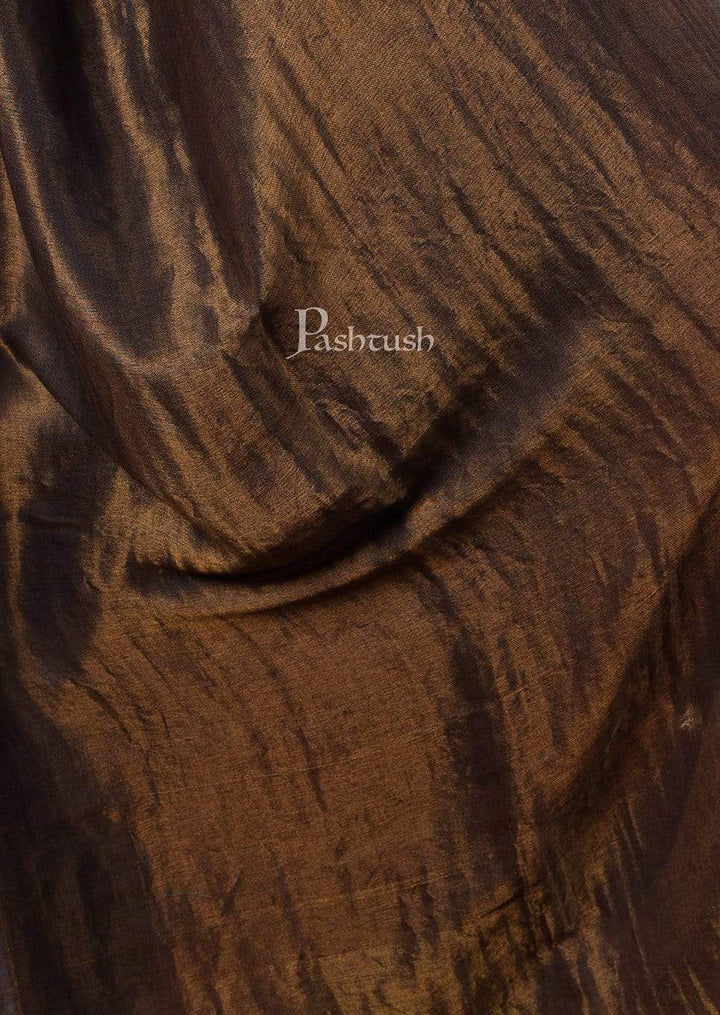 Pashtush India Womens Shawls Pashtush Womens, Extra Fine Wool, Twilight Shawl, With Shimmery Zari Thread Weave, Grey Gold