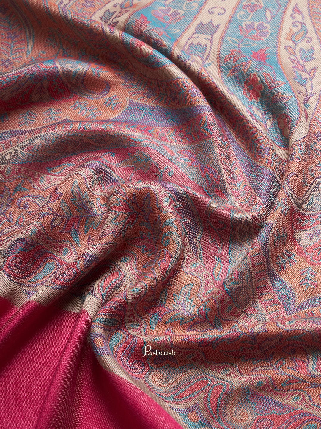 Pashtush India Womens Shawls Pashtush Womens Extra Soft Bamboo Shawl, Extra Soft Jamawar Paisley Design, Multicolour