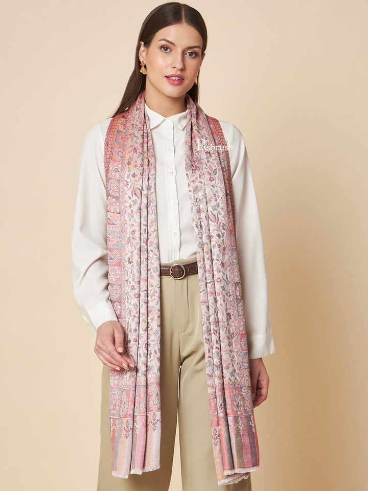 Pashtush India Womens Stoles and Scarves Scarf Pashtush Womens Extra Soft Bamboo Stole, Ethnic  Design, Multicolour