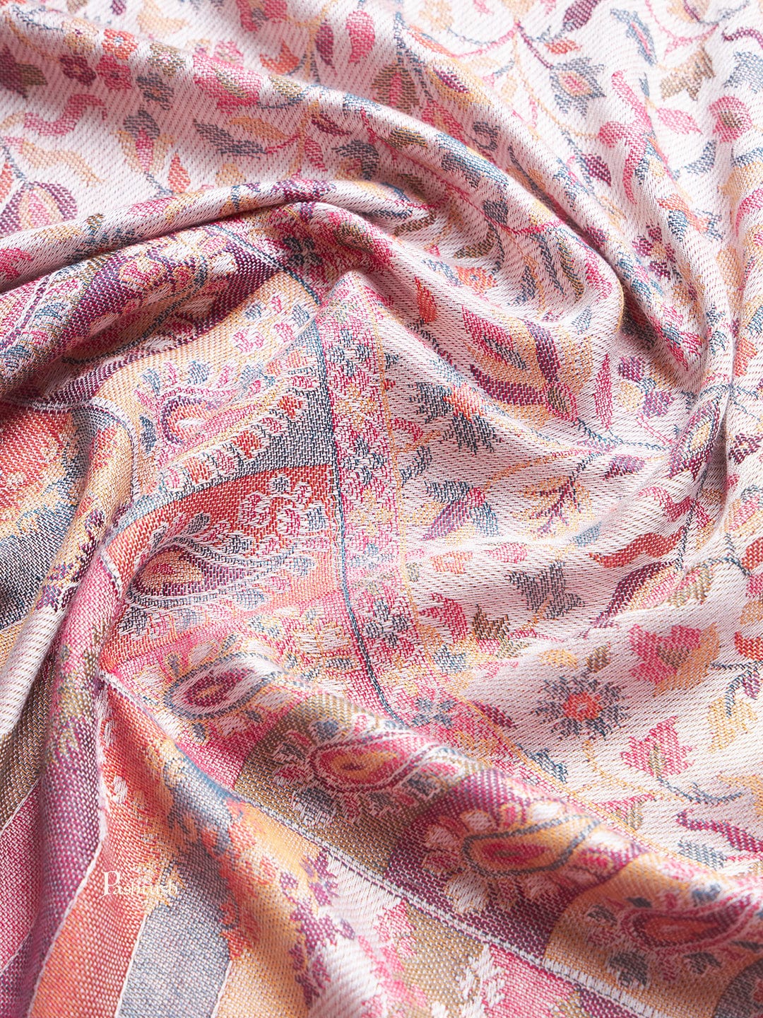 Pashtush India Womens Stoles and Scarves Scarf Pashtush Womens Extra Soft Bamboo Stole, Ethnic  Design, Multicolour