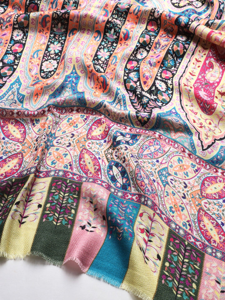 Pashtush India Womens Stoles and Scarves Scarf Pashtush Womens Extra Soft Bamboo Stole, Kalamkari Printed Design, Multicolour