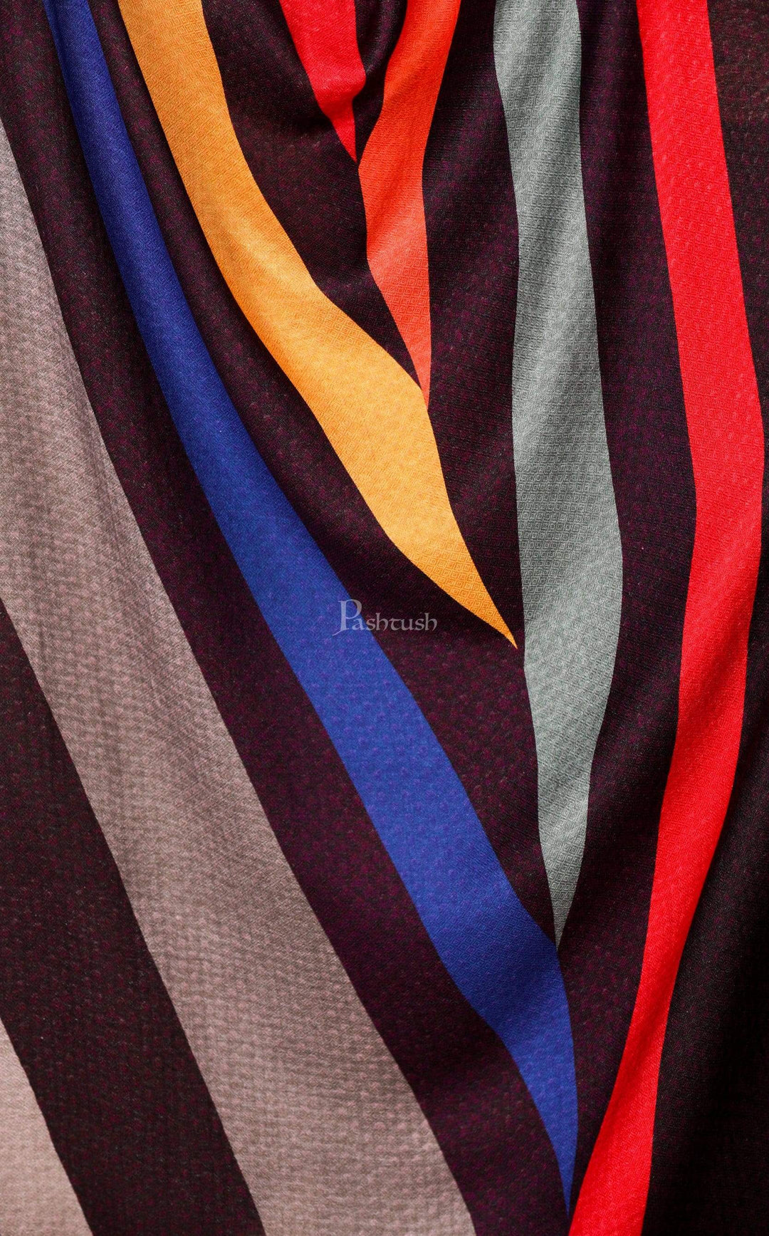 Pashtush India 70x200 Pashtush Womens Extra Soft, Printed Bamboo Scarf, Bold Freedom Stripes