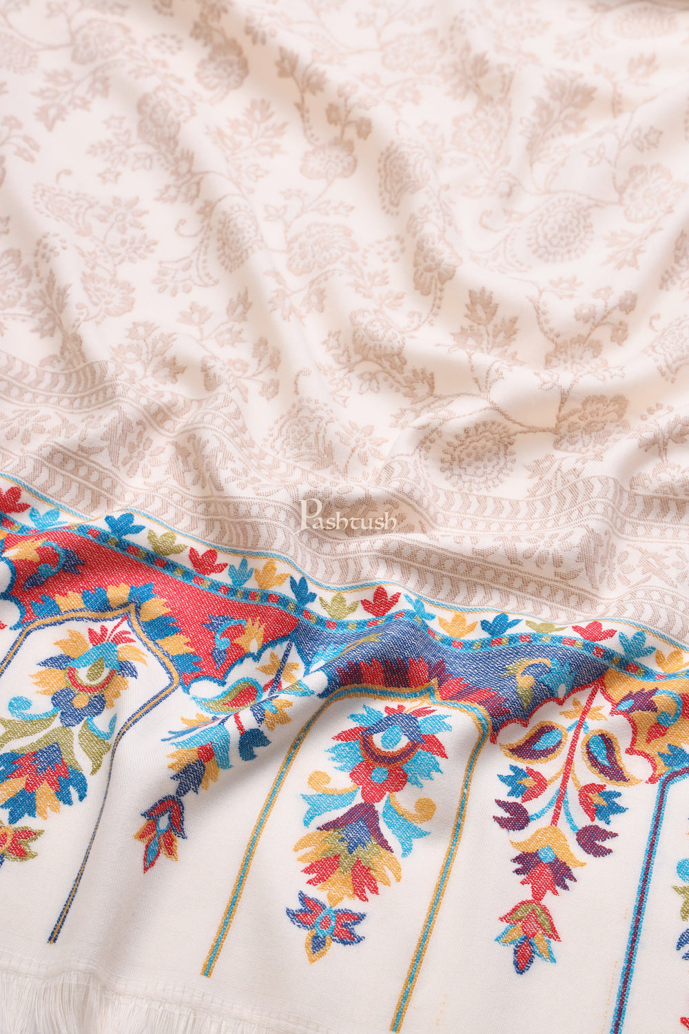 Pashtush Womens Fine Soft Bamboo Stole, Shikaardar Print Design