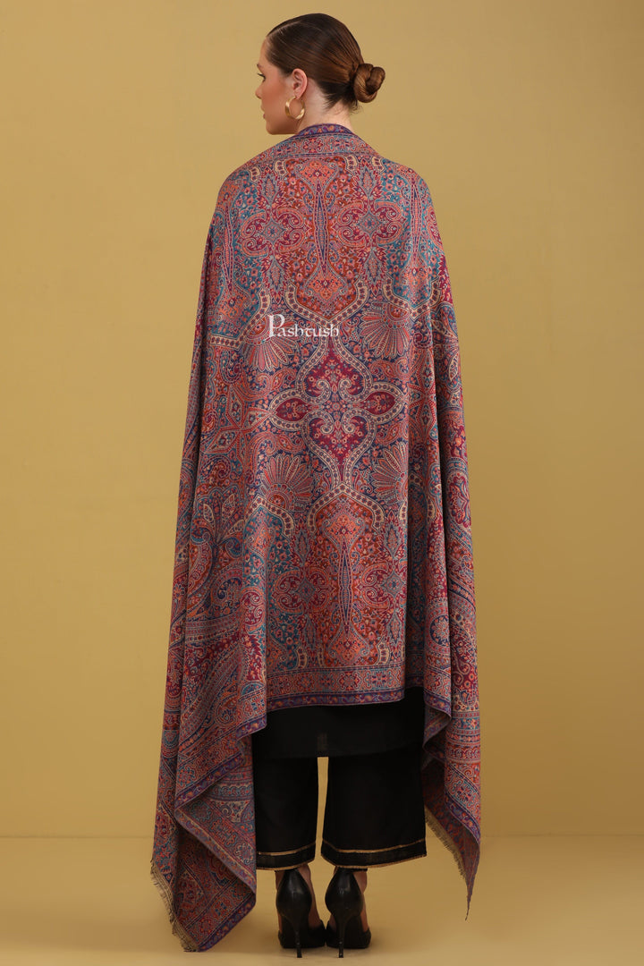 Pashtush India Womens Shawls Pashtush womens Faux Pashmina Shawl, Ethnic Paisley Weave, Multicolour