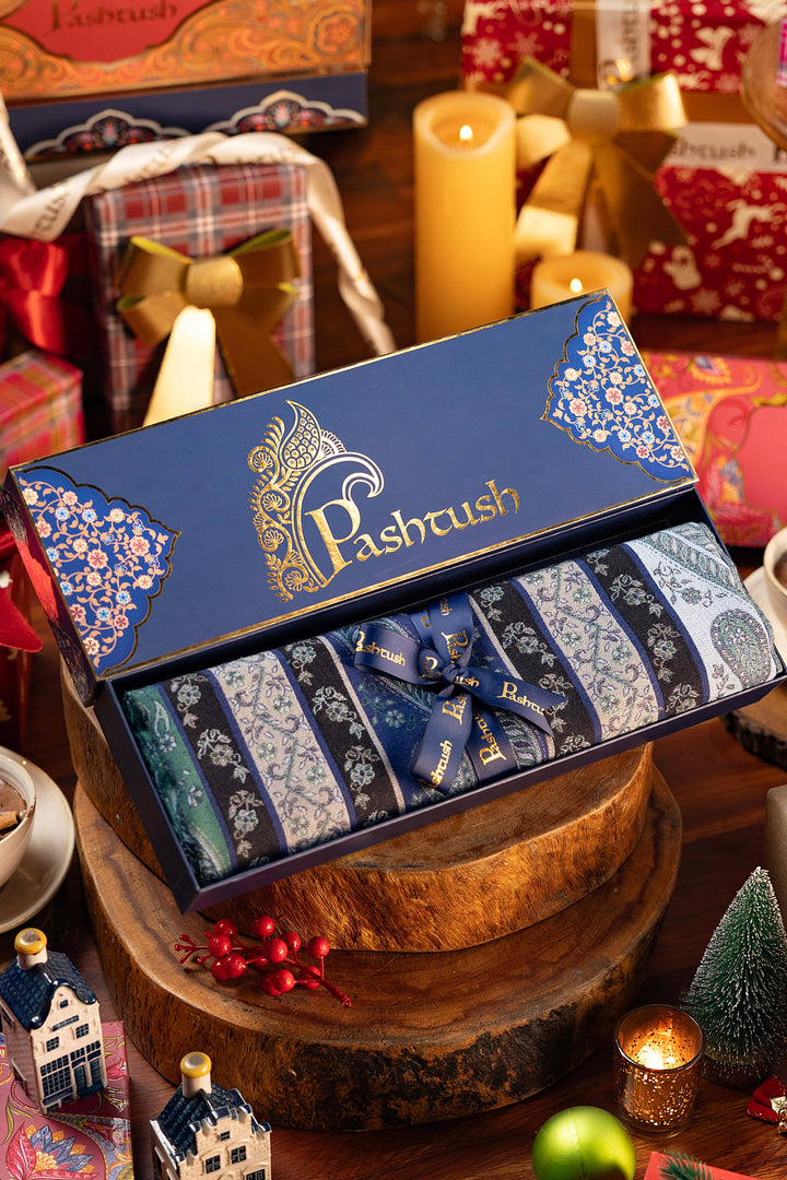 Pashtush India Gift Pack Pashtush Womens Faux Pashmina Shawl, Multi Stripe Design, Multicolour