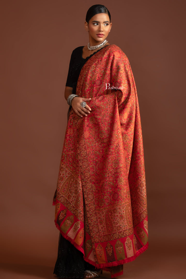 Pashtush India Womens Shawls Pashtush Womens Faux Pashmina Shawl, Pasiley Weave&