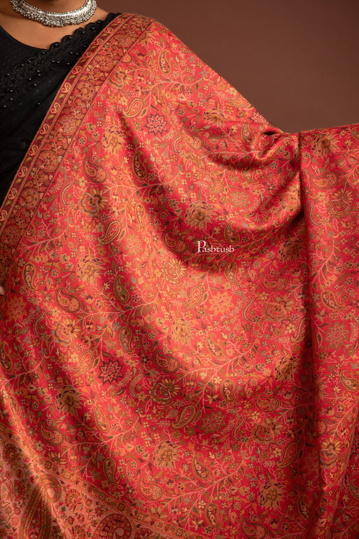 Pashtush India Womens Shawls Pashtush Womens Faux Pashmina Shawl, Pasiley Weave&