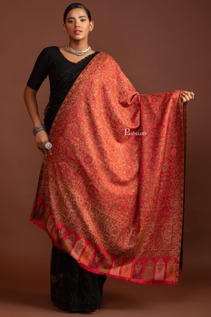 Pashtush India Womens Shawls Pashtush Womens Faux Pashmina Shawl, Pasiley Weave&